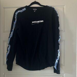 Hollister Black Long Sleeve with Blue Trim